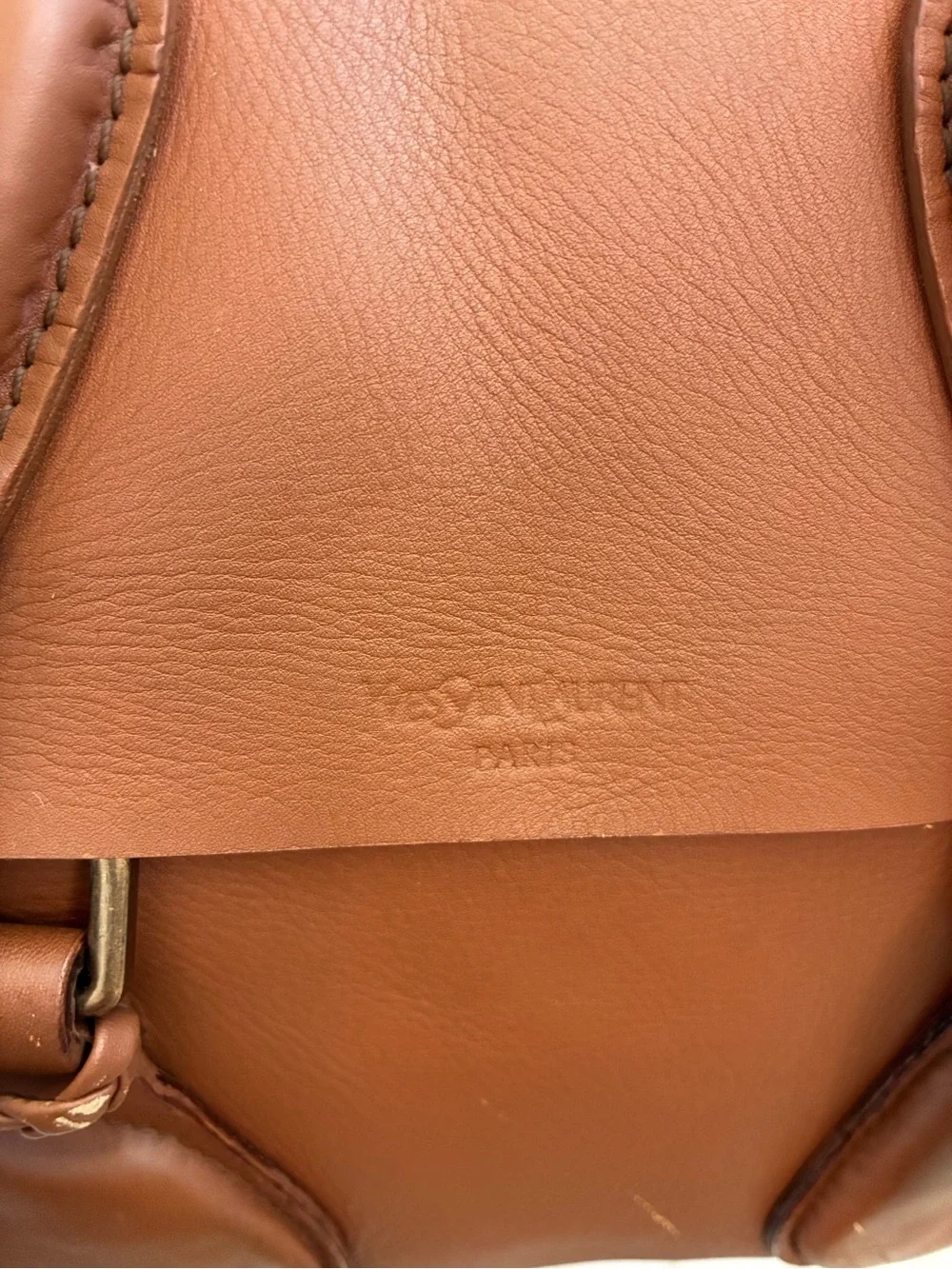Yves Saint Laurent YSL Vintage Brown Leather Messenger Crossbody Bag